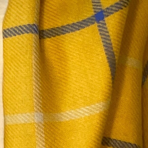 Accessory Depot Yellow & Blue color block plaid large oversized scarf/wrap - Picture 6 of 6